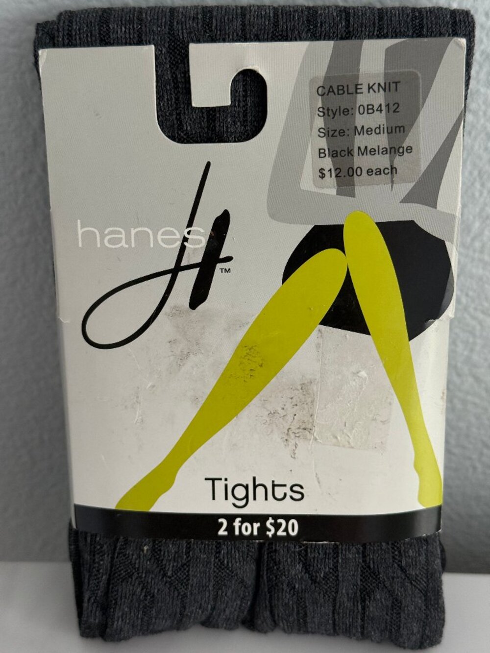HANES Control Top Cable Knit Textured Tights - Picture 2 of 5
